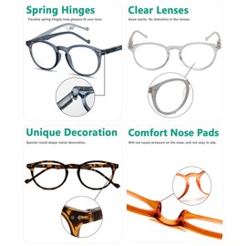 Eyekepper 10-Pack Oval Round Reading Glasses For Women Includes Sunshine Readers +1.50