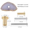 Cheungshing Set of 4 Gold Plated Edge Agate Slice Knobs,