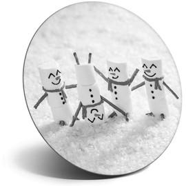 Destination Vinyl ltd Magnet for Refrigerator, Fridge BW - Cute Marshmallow Men Christmas for Office, Cabinet and Whiteboard, Magnetic Stickers, 35185