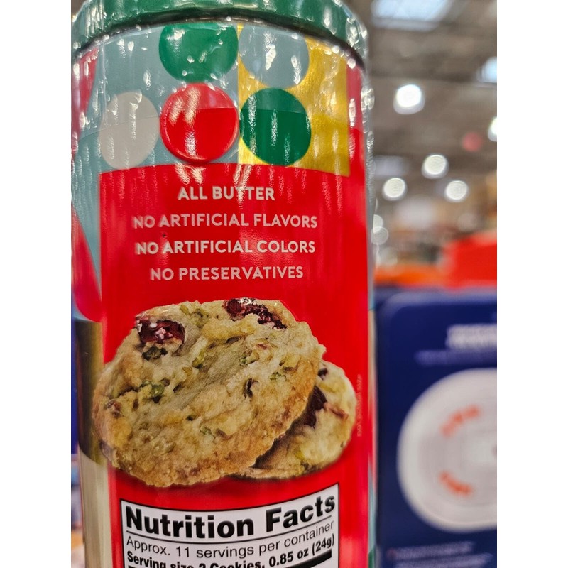 Davids Cookies David’s Cookies Cranberry Pistachio Biscuits 9.3 Ounce, Tin