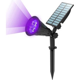 T-SUN LED Solar Spotlights, Super Bright 250LM Outdoor Security Garden Landscape Lamps, Violet, Auto-on at Night/Auto-Off by Day,180°Angle Adjustable for Patio,Tree,Deck,Wall, Pool Area