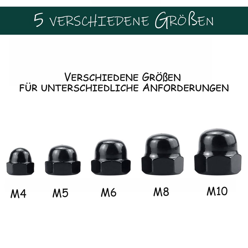 ORTAVA Pack of 20 Acorn Nuts M5 Stainless Steel Cap