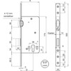GRUNDMANN Mortise Lock PZ with Rolling Latch, Diameter 50 mm,