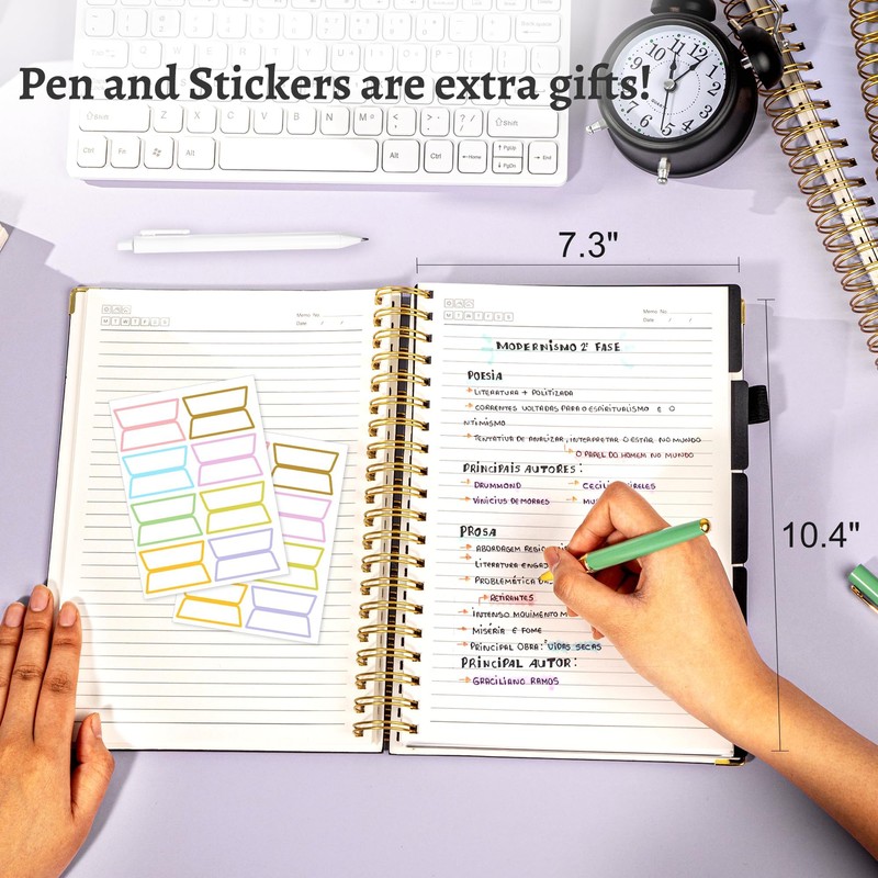 Yoment Leather Spiral Notebooks for Work 5 Subject Notebook College