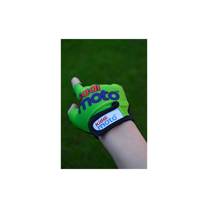 KIDDIMOTO GLV016M Cycling Gloves Neon Green, Size M (5-10 Years)