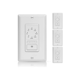 ECOELER Light Timer Switches, 15A Countdown in Wall Timer with Manual Override, 1-5-10-20-30-60 Min, 2-4 Hour Selectable, for Bathroom Exhaust Fan and Light, White, 4 Pack