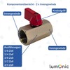 Lumonic Hexagonal ball valve with toggle handle, 1/4 inch, 2