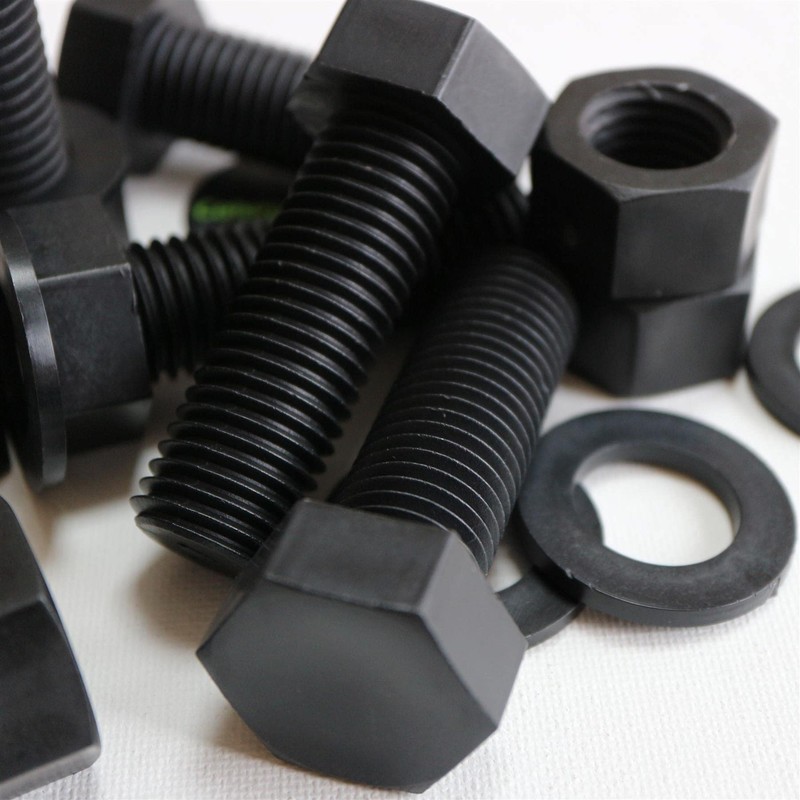 5X Black Hex Head Screws Polypropylene (PP) Plastic Nuts and