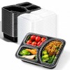 20 Contenedores para Alimentos de 40 oz, 3 Compartimentos y