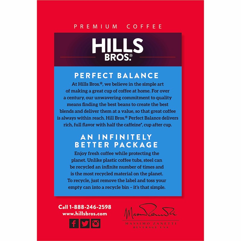 Hills Bros Perfect Balance Ground Coffee, Medium Roast,Full-Bodied Classic Rich