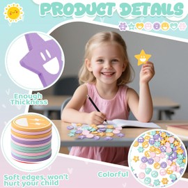 Bokon 200 Pcs Tokens for Kids Behavior Reward System for Kids Reward Coin Wooden Tokens Student Teacher School Classroom Incentive Good Behavior Potty Training Supplies(Macaron,Smile)