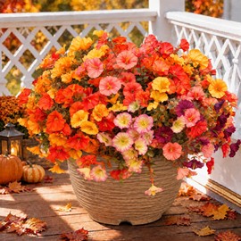 Autumn Artificial Flowers for Outdoor (10, Mixed Color A)