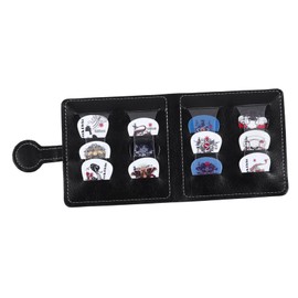 Vaguelly Guitar Pick Bag Leather Wallet Bass Stand Pocket Wallet Electric Guitar Pick Guitar Pick Wallet Ukulele Plectrum Guitar Pick Holder Wallet-Type Pick Holder Guitar Plectrum Bag Pu