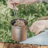 iBasingo Titanium Pot Pan Set Lightweight Camping Cookware Outdoor Kitchen