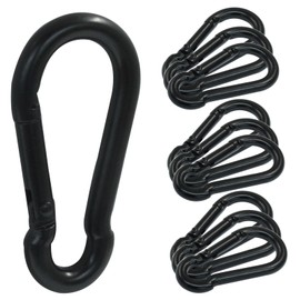 LifCratms 10 Pcs Spring Snap Hooks Heavy Duty, M5/1.96 Inch Stainless Steel Carabiner Clip, for Indoor and Outdoor Activity, Camping, Fishing, Hiking (Black)