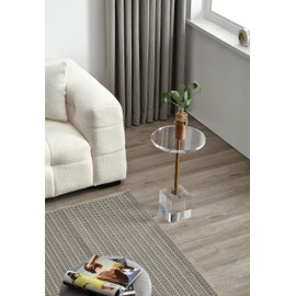 MEETLAKE Clear Acrylic End Table,Side Table,for Livingroom,13.5 x 13.5 inch, 23 inch High