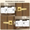 Moquin Square Privacy Gold Door Handle with Lock, Keyless Heavy