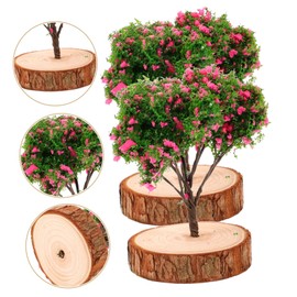 FONDOTIN 2pcs Simulated Mini Tree Mini Model Trees Faux Indoor Plants Green Plants Light House Decorations for Home Faux Potted Plant Greenery Scenery Models Desk Decoration Citrine Plastic