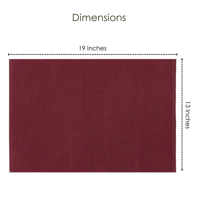 Red Place Mats Set of 4 Reversible Dinner Cloth Fine