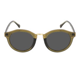 EDGEIWEAR Trendy Black Round Designer Circle Sunglasses With Polarized Flat Lens UV Protection For Men Women