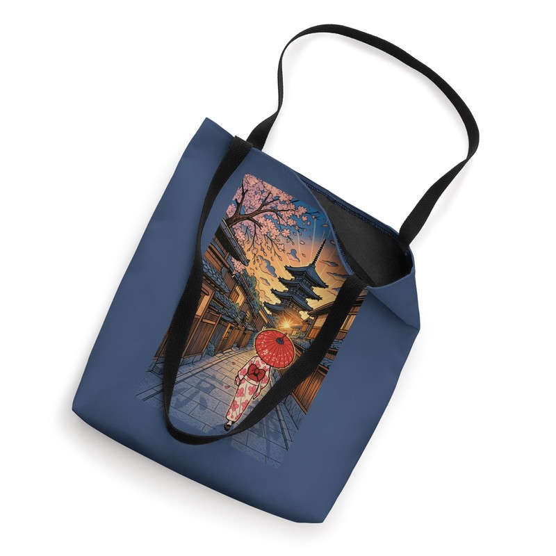 Kyoto Japan Vintage Japanese Woman Kimono Parasol Tote Bag