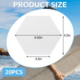 TRINKA 20PCS Surfboard Traction Pads, Waxless Hexagon Surfboard Clear Deck Grip Pad, DIY Non Slip Accessories for Surfpad Water Sports Skimboards