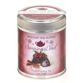 Simpson & Vail, Figgy Pudding Green Tea, Holiday Collection - 4 Ounce Tin / 50 Cups