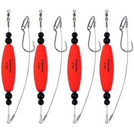 THKFISH Fishing Bobbers Catfish Float Rigs Santee Rig for Catfishing Tackle Rattling Cork EVA Foam Peg Floats Bait Rigs 4PCS 2.5in