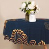 Japanese Style Tablecloth for Round Table 70 Inch Golden Cherry