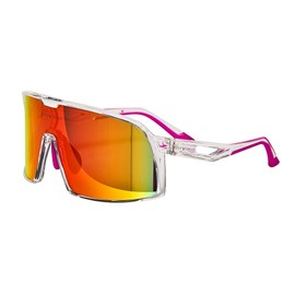 Black Crevice Sports Glasses Black I Unisex Glasses with Cylindrical Lenses + Case and Microfleece Bag I Sports Sunglasses with 100% UV Protection I Sports Glasses with Rubberised Nose Pads and Temple