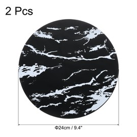 uxcell 2pcs Induction Cooktop Protector Mats, Induction Stove Protector Multifunctional Silicone Mats for Induction Stove, Microwave Mat, Trivet, Marble Pattern (Black)