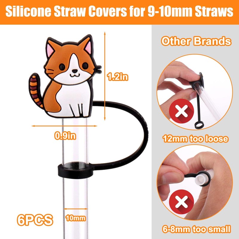 XANGNIER Cute Silicone Straw Cover Cap for YETI Cup,6 Pcs