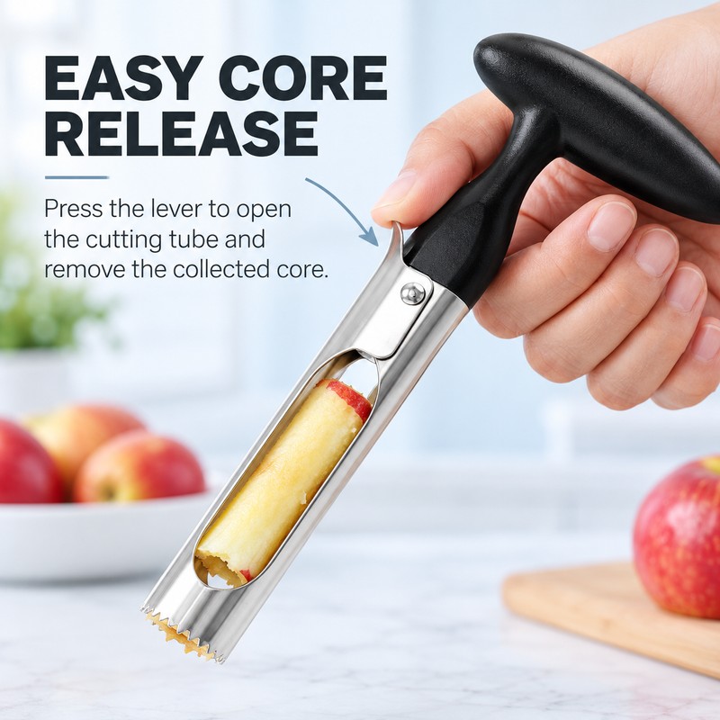 Stainless Steel Apple Corer for Fruit Prep – Serrated Core