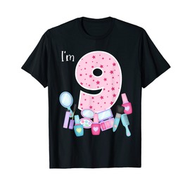 Spa Makeup 9th Birthday for Little Girl Manicure Nail Polish T-Shirt