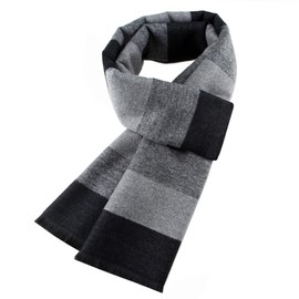 Vxcbad Men's Scarf Warm Scarf Medium Length Winter Business Casual Versatile Warm Soft Skin-Friendly 180 x 30 cm Black, black