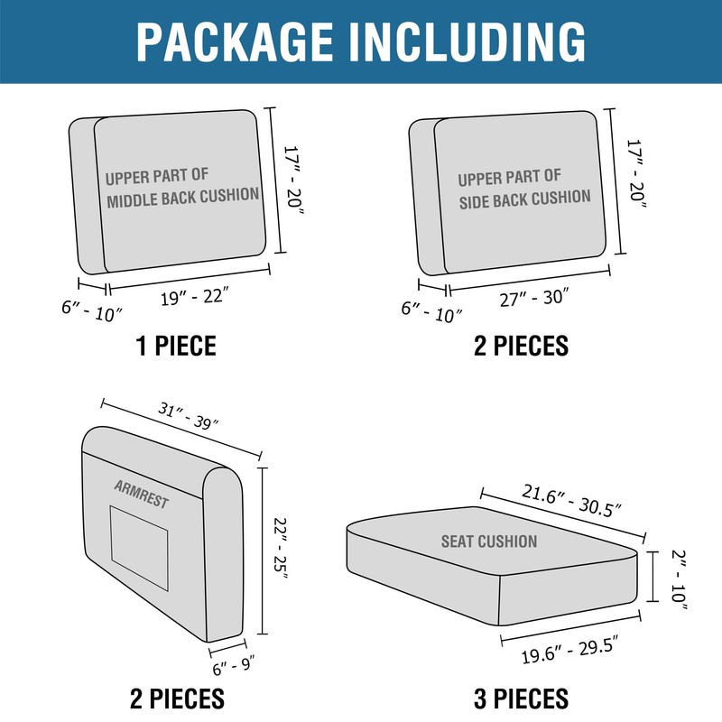 H.VERSAILTEX Multi-Pieces Sofa Covers Stretch Couch Covers Form Fitted Seats