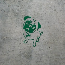 Transparent Decal Stickers of Sweet Pug (Green) Premium Waterproof Vinyl Decal Stickers for Laptop Phone Accessory Helmet Car Window Mug Tuber Cup Door Wall Decoration ANDSKUS522616GR080322