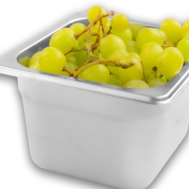 CALEDONIA, Insertos de Acero Inoxidable, Altura 4 Pulgadas, 26.5 x16.2 cm, Acabado Satinado, Fácil de Limpiar, Ideal Para Baño María o Mesa Fría, INAC-4