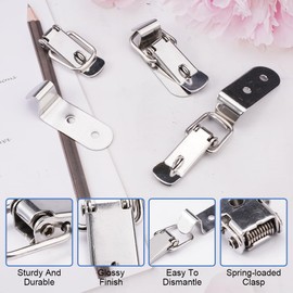 8 pieces lever clasp, stainless steel latch, snap lock, robust tension clasp, stainless steel lever lock, box closure, stainless steel, metal lever closure for case box, window