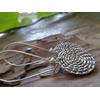 Notched spiral and long hooks: long hook earrings with spacer,