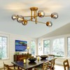SZXYKEJI 6-Lights Glass Globe Chandelier Modern Flush Mount Ceiling Light