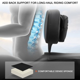 FOVPLUE Rider Backrest w/Organizer Storage Bag, Adjustable Detachable Plug-in Driver Backrest for Harley Touring CVO Road Glide Street Glide Tri Glide Electra Glide Road King 2009-2025, Style#1