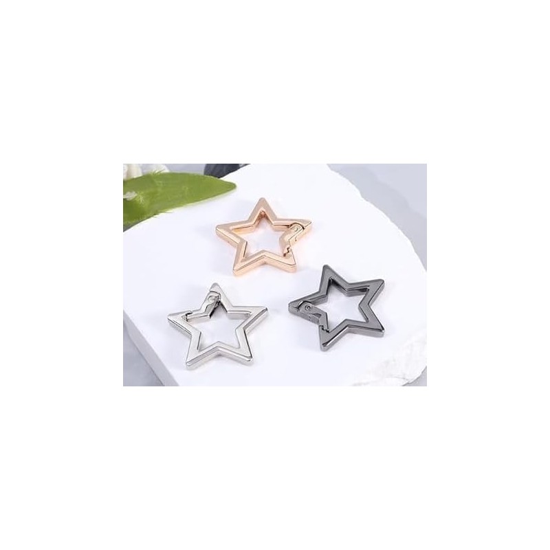 Star Shaped Stainless Steel Keychain Clip Carabiner Snap Hook Holder