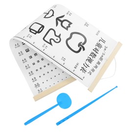 VILLFUL Eye Chart with Wooden Frame and Canvas Visual Accuracy Test Poster for Kindergarten and Home Use Logarithmic Scale for Exams and Preventive Eye Care