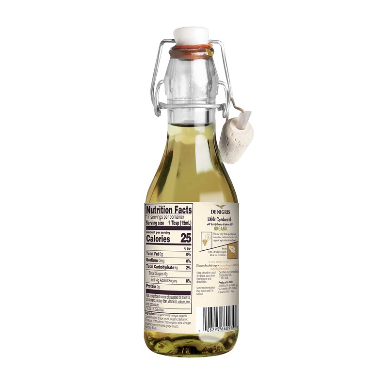De Nigris Premium Organic White Wine Vinegar With Balsamic Vinegar