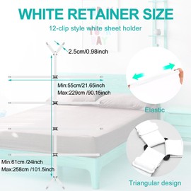 Quelcc Bed Sheet Clips, Fitted Sheet Clips, Sheet Suspenders, Bed Scrunchie for Bedding, Bed Sheet Straps, Mattress Clips for Fitted Sheets for Bedding, Mattress Covers, Bed Sheets, Sofa Cushion