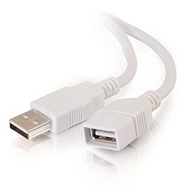 C2G USB Long Extension Cable, USB Cable, USB A to A Cable, White, 9.84 Feet (3 Meters), Cables to Go 26686