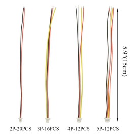 BGTXINGI 60pcs 1.0 mm 2P 3P 4P 5P Connector Terminal Connector Wire Cable for LED Light Strip 5.9 Inch Compatible with JST SH