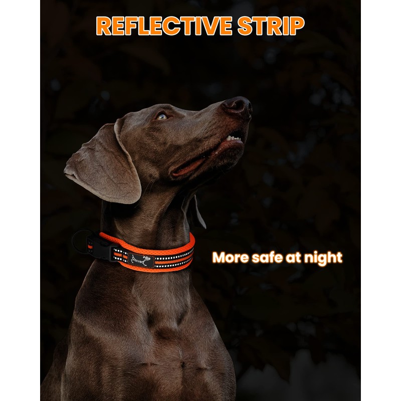 Kaka Mall Adjustable, Breathable, Reflective Nylon Dog Collar