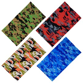 SMEHCF 4 Cooling Neck Gaiters Multi-Purpose Bandanas for Men and Women, 4 Cooling Neck Gaiters Camouflage Digital, Unit size